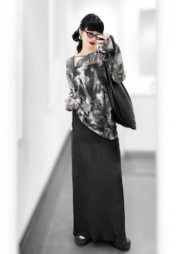 「wee9s（ウィークス）のshirring tie dye sheer tops / シャーリングタイダイシアートップス（Tシャツ/カットソー）」を使った、Aiさん（レディース・163cm）の夏コーディネート