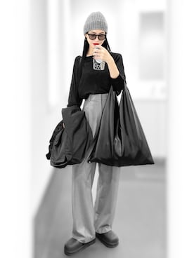 「アイテム（スラックス）」を使った、Aiさん（レディース・163cm）の秋コーディネート