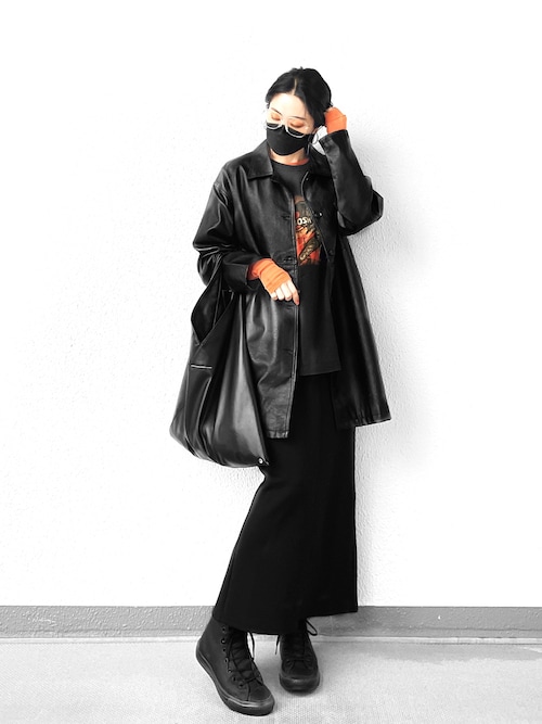 sly スタンドカラー コート 黒 セール】WIDE STAND NECK LONG COAT ワイド スタンド ネック