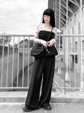 「アイテム（メガネ）」を使った、Aiさん（レディース・163cm）の秋コーディネート