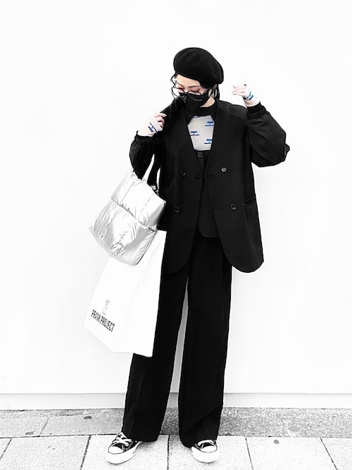 LVEU. クロップジャケット&ハイウェストスラックス　セットアップ LVEU. クロップジャケット&ハイウェストスラックス セットアップ