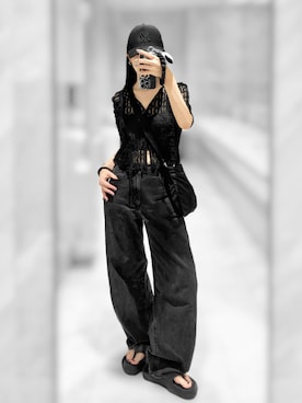 「アイテム（帽子）」を使った、Aiさん（レディース・163cm）の夏コーディネート