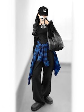 「アイテム（スウェットパンツ）」を使った、Aiさん（レディース・163cm）の秋コーディネート