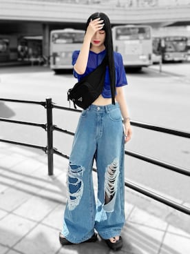 「アイテム（メッセンジャーバッグ）」を使った、Aiさん（レディース・163cm）の秋コーディネート