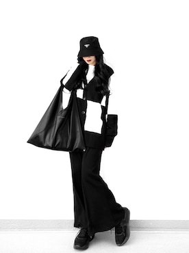 「PRADA（プラダ）のアイテム（帽子）」を使った、Aiさん（レディース・163cm）の春コーディネート