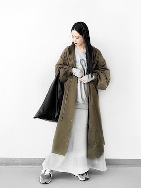 「マキシスカート」｜「アイテム（モッズコート）」を使った、Aiさん（レディース・163cm）の冬コーディネート