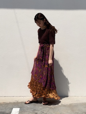 「リブT」｜「アイテム（その他）」を使った、澪（ﾚｲ）さん（レディース・153cm）の夏コーディネート