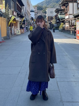 「ehka sopo（エヘカソポ）のアイテム（その他アウター）」を使った、澪（ﾚｲ）さん（レディース・153cm）の冬コーディネート