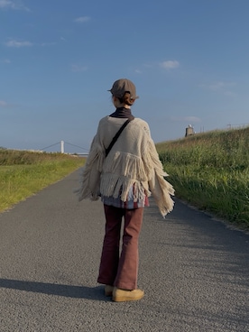 「アイテム（モカシン/デッキシューズ）」を使った、澪（ﾚｲ）さん（レディース・153cm）の秋コーディネート