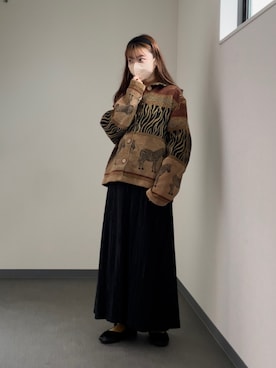 「古着好きな人と繋がりたい」｜「アイテム（その他シューズ）」を使った、澪（ﾚｲ）さん（レディース・153cm）の秋コーディネート
