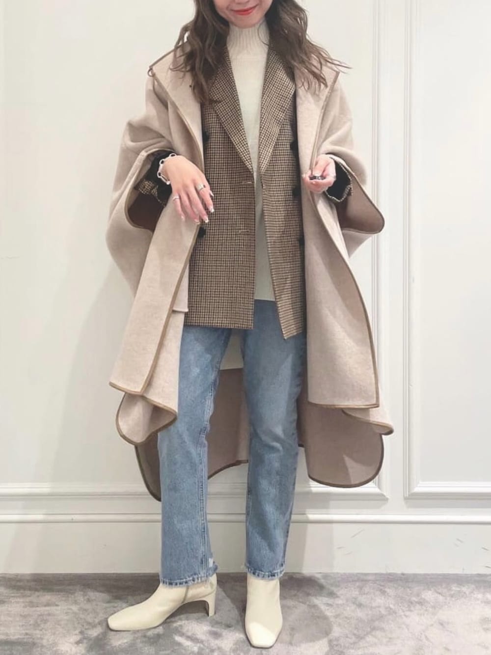 ◆未使用に近い　BABYLONE MANTECOポンチョコートカーキ BABYLONE バビロン MANTECO ポンチョコートカーキ - メルカリ