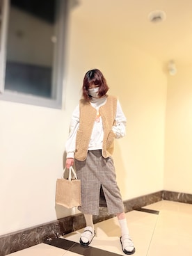 「ミディスカート」｜Ja̲s̲m̲i̲n̲e̲🐈  さん（レディース・163cm）の冬コーディネート