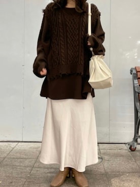 「apres jour mignon（アプレジュールミニョン）のアイテム」を使った、muniさん（骨格ウェーブ・レディース・157cm）の秋コーディネート