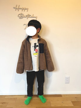 「むすこーで」｜「アイテム（ブルゾン）」を使った、kaikykaさん（キッズ・123cm）の冬コーディネート