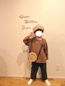 「pairmanon（ペアマノン）のアイテム（帽子）」を使った、kaikykaさん（キッズ・123cm）の秋コーディネート
