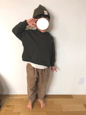 「アイテム（その他パンツ、ブラウン系）」を使った、kaikykaさん（キッズ・123cm）の春コーディネート