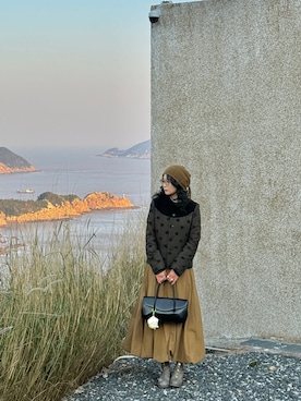 「Ameri（アメリ）のアイテム」を使った、Liiiさん（レディース・160cm）の冬コーディネート