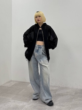 「JEANASIS（ジーナシス）のアイテム（パンツ）」を使った、ミサ(JEANASiS)さん（レディース・155cm）の春コーディネート