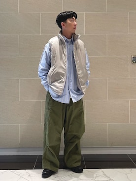 「BEAMS」｜「アイテム（ベスト）」を使った、Brandsonさん（メンズ・175cm）の冬コーディネート