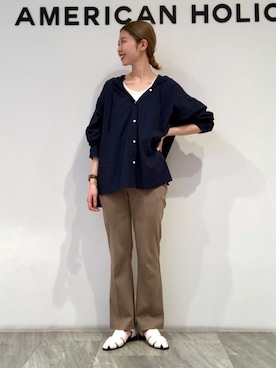 「AMERICAN HOLIC（アメリカンホリック）のアイテム」を使った、M A R Iさん（レディース・162cm）の春コーディネート