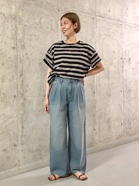 「アイテム（デニムパンツ）」を使った、M A R Iさん（レディース・162cm・20代）の夏コーディネート