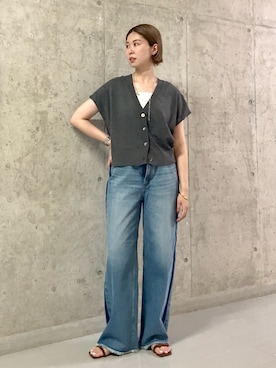 「アイテム（ベスト）」を使った、M A R Iさん（レディース・162cm・20代）の夏コーディネート