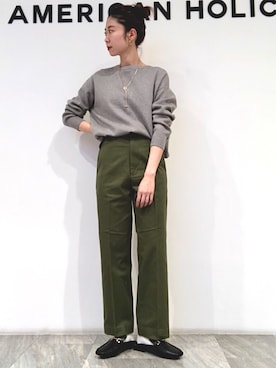 「ツイルパンツ」｜M A R Iさん（レディース・162cm）の冬コーディネート