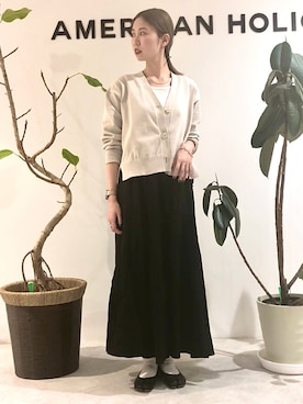 「春服デビュー宣言」｜「アイテム（タンクトップ）」を使った、M A R Iさん（レディース・162cm）の春コーディネート