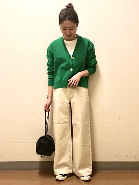 「AMERICAN HOLIC（アメリカンホリック）のアイテム（カーディガン/ボレロ）」を使った、M A R Iさん（レディース・162cm）の春コーディネート