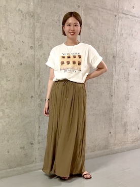 「アイテム（Tシャツ/カットソー）」を使った、M A R Iさん（レディース・162cm・20代）の夏コーディネート
