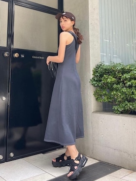 「SNIDEL（スナイデル）のアイテム（キャップ）」を使った、yuikaさん（レディース・173cm）の春コーディネート