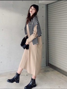 「TIGORA（ティゴラ）のアイテム（ワンピース/ドレス）」を使った、yuikaさん（レディース・173cm）の冬コーディネート