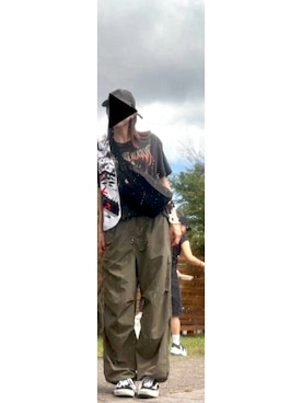 「アイテム（カーゴパンツ）」を使った、うみさん（レディース・164cm）の秋コーディネート