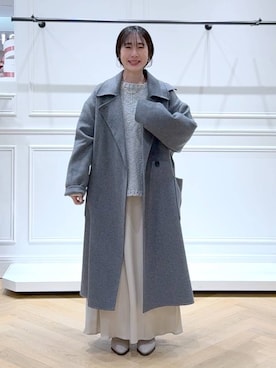 「アイテム（バレッタ/ヘアクリップ、ゴールド系）」を使った、なかみさん（レディース・154cm）の秋コーディネート