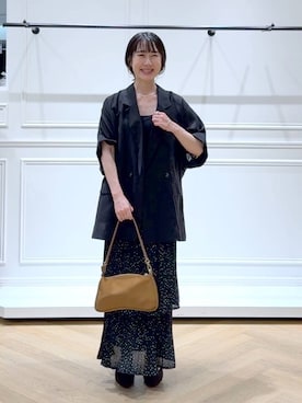 「アイテム（バレッタ/ヘアクリップ）」を使った、なかみさん（レディース・154cm）の秋コーディネート
