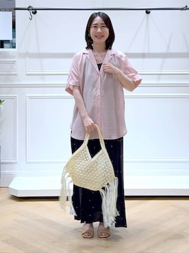 「A part by（アパートバイ）のアイテム（ハンドバッグ）」を使った、なかみさん（レディース・154cm）の夏コーディネート