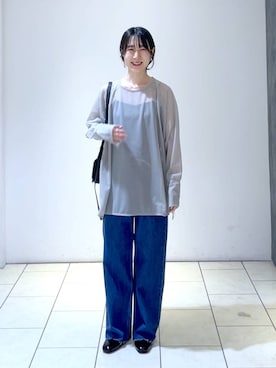 「A part by（アパートバイ）のアイテム（イヤリング）」を使った、なかみさん（レディース・154cm）の秋コーディネート