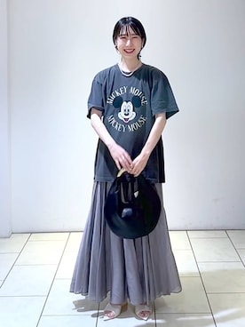 「A part by（アパートバイ）のアイテム（イヤリング）」を使った、なかみさん（レディース・154cm）の夏コーディネート