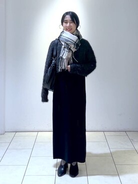 「A part by（アパートバイ）のアイテム（ストール/ショール）」を使った、なかみさん（レディース・154cm）の秋コーディネート