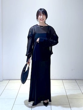 「A part by（アパートバイ）のアイテム（イヤリング）」を使った、なかみさん（レディース・154cm）の秋コーディネート