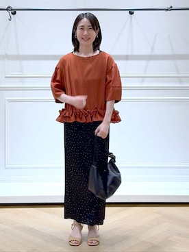 「A part by（アパートバイ）のプリーツイージータイトスカート2（スカート、その他）」を使った、なかみさん（レディース・155cm）の夏コーディネート