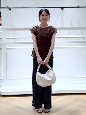 「アイテム（バレッタ/ヘアクリップ）」を使った、なかみさん（レディース・154cm）の夏コーディネート