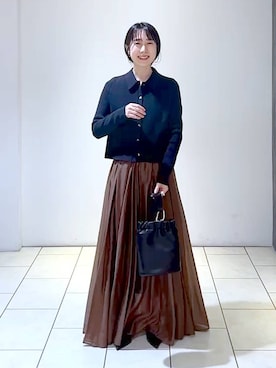 「A part by（アパートバイ）のアイテム（イヤリング）」を使った、なかみさん（レディース・154cm）の秋コーディネート