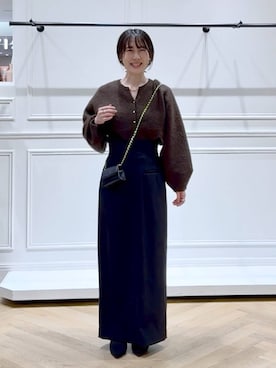 「アイテム（バレッタ/ヘアクリップ）」を使った、なかみさん（レディース・154cm）の秋コーディネート