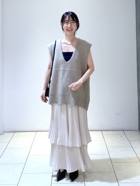 「A part by（アパートバイ）のアイテム（イヤリング）」を使った、なかみさん（レディース・154cm）の秋コーディネート