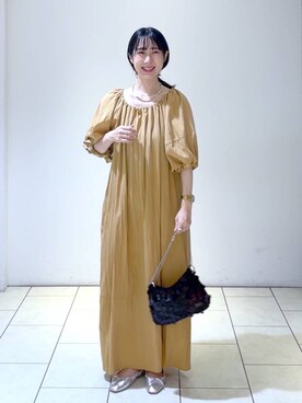 「A part by（アパートバイ）のアイテム（イヤリング）」を使った、なかみさん（レディース・154cm）の夏コーディネート