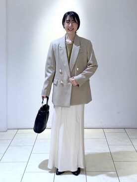 「A part by（アパートバイ）のアイテム（イヤリング）」を使った、なかみさん（レディース・154cm）の秋コーディネート