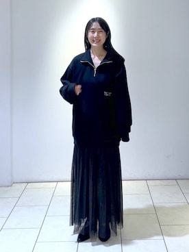 「e/rm（イーアールエム）のアイテム（スウェット）」を使った、なかみさん（レディース・154cm）の秋コーディネート
