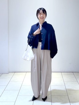 「A part by（アパートバイ）のアイテム（イヤリング）」を使った、なかみさん（レディース・154cm）の夏コーディネート