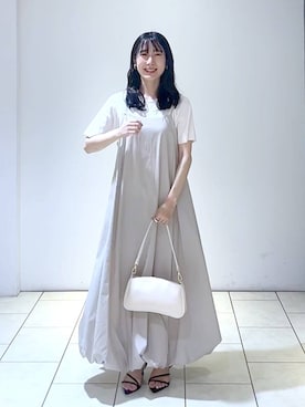 「A part by（アパートバイ）のアイテム（イヤリング）」を使った、なかみさん（レディース・154cm）の夏コーディネート